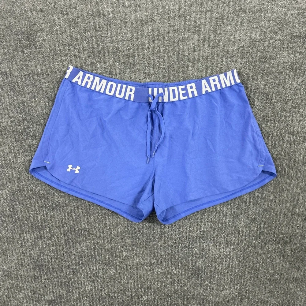 Under Armour Shorts Womens XL Blue HeatGear Loose Fit Athletic Running Gym
